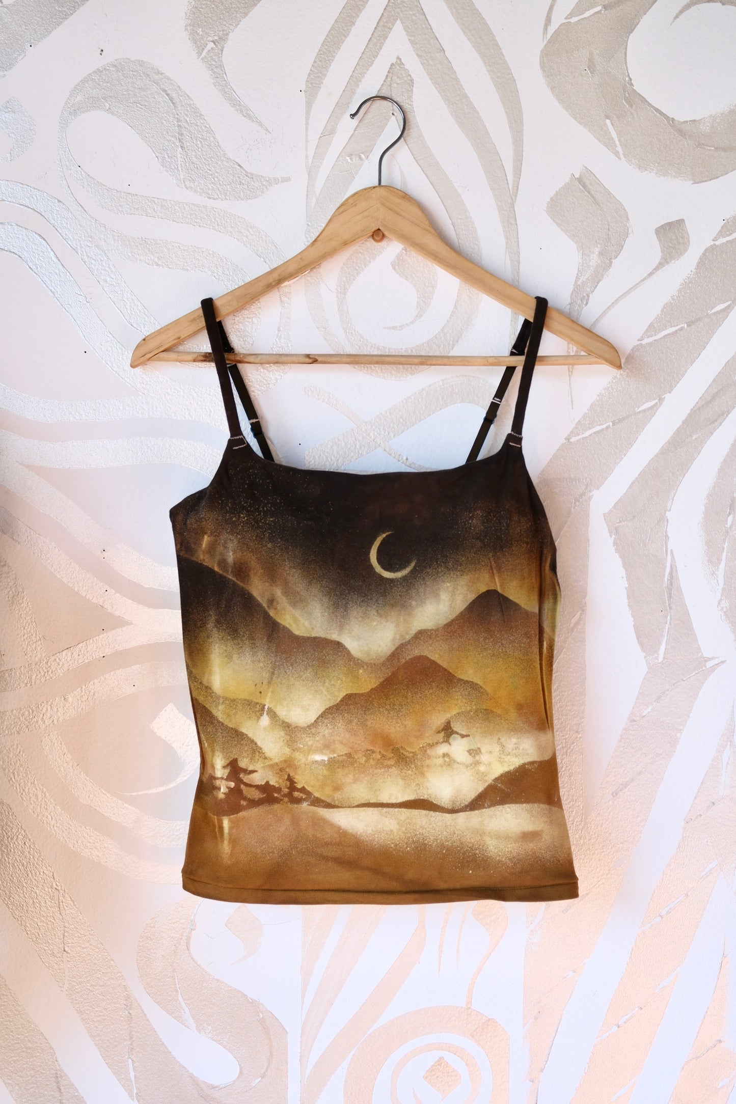 Large - Stark Foggy Mountain Layer Evening - Cami Tank Top - 91% organic cotton and 9% elastane