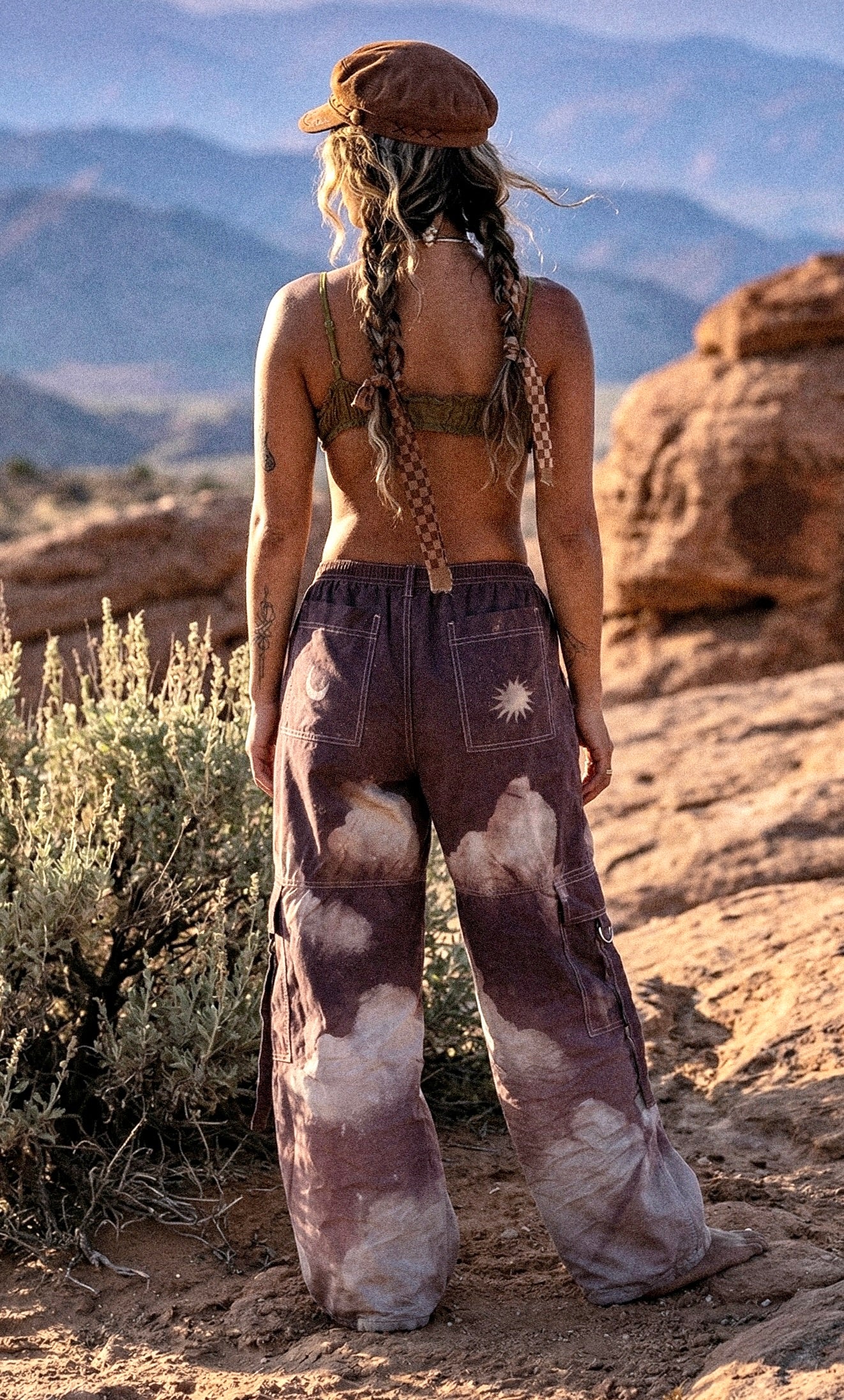 "The See you To- Mauve - O" Cloud Cargo Panta - 100%Cotton -Limited Series-  Upcycled Pants - Regenera-zhinh