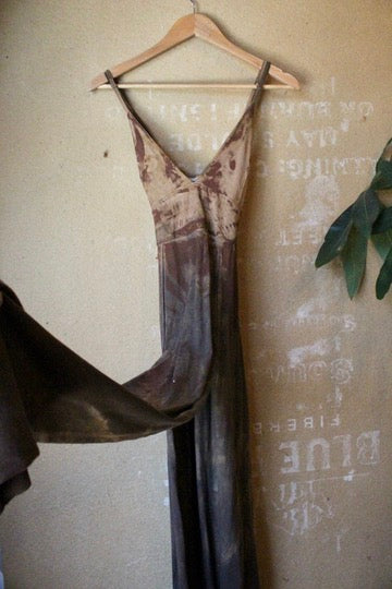 Large- OXIDATE Slit Dress 5- Made from Bamboo/Cotton/Spandex - Short length (dress for 5.5ft and shorter ) Hand painted - hand dyed & heat set