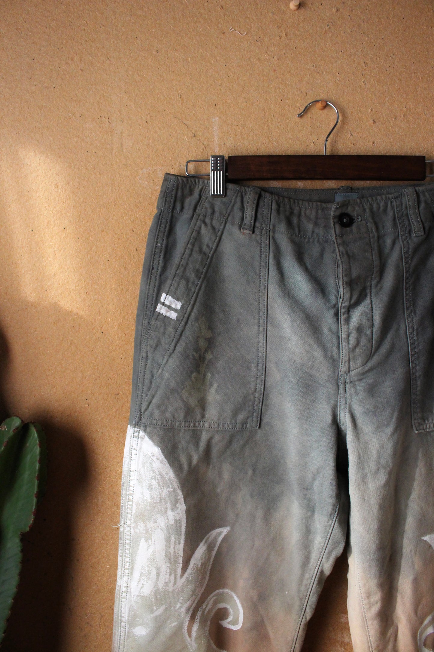 1 Pants OOAK SIZE: 10 -100% cotton Landscape - Temple Swirl - Regenerazhinh Upcycled Pants