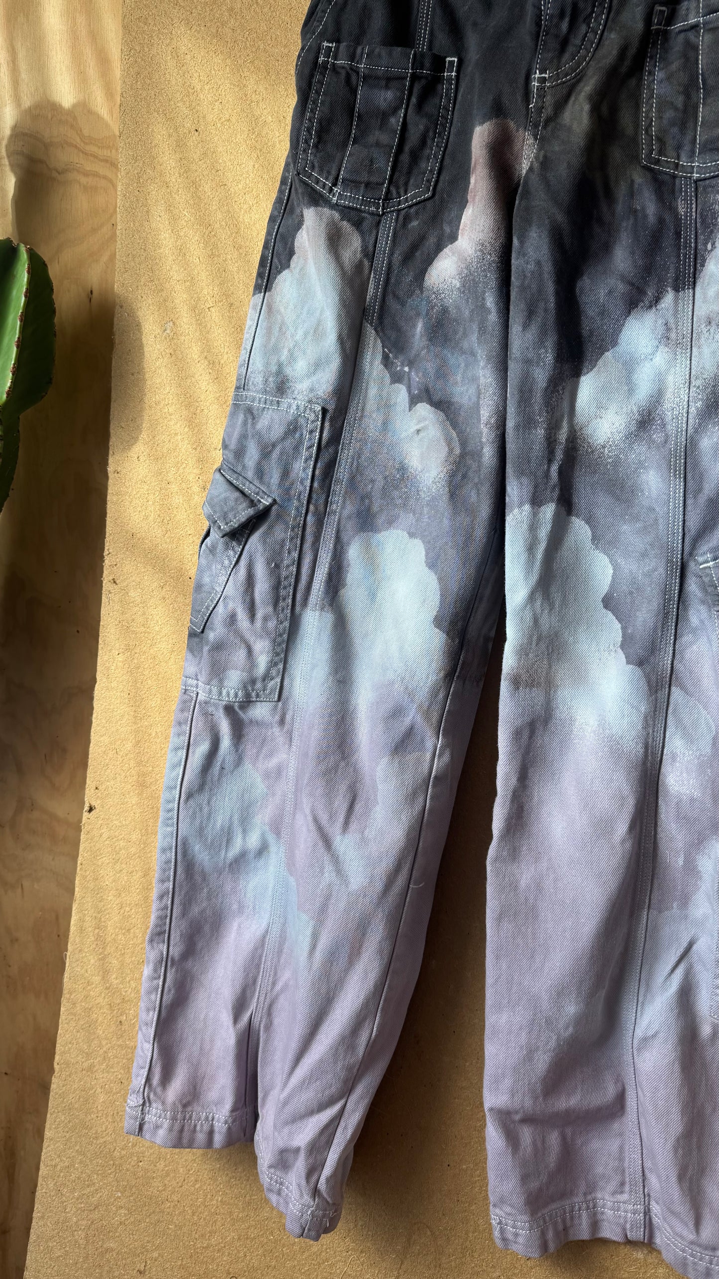 Size 27 - Smokey Cloudy Sky- 100% cotton Cargo pants BDG -regenerazhinh~ thick sturdy heavy weight - utility