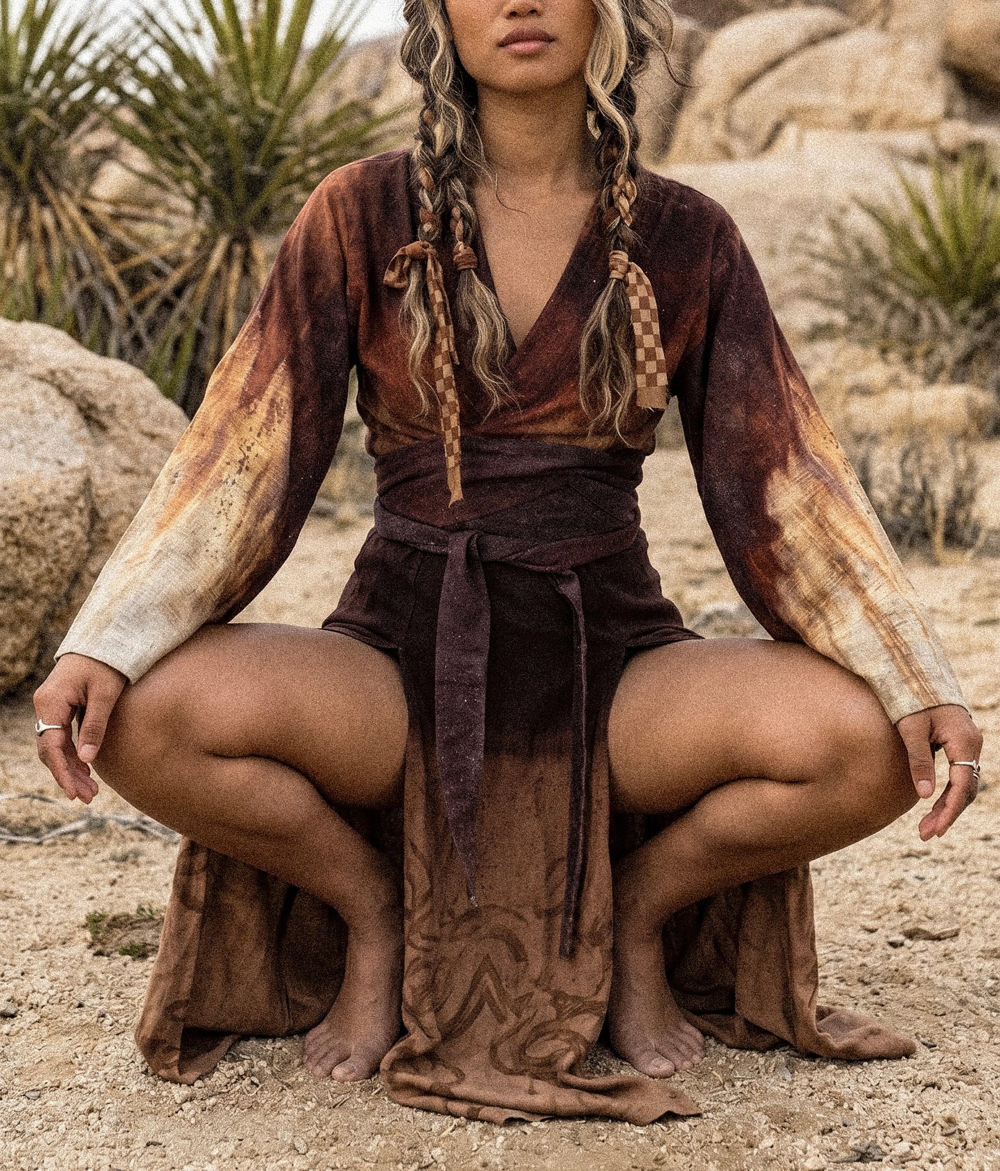 Medium- Dark Brown to Mauve Sand- Darkoski X Zhinh Colllaboration Dress - Limited Series-  Bamboo Cotton 4 %SPNDX (Copy)