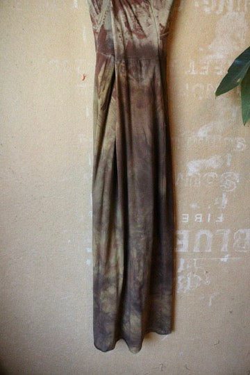Small - OXIDATE Slit Dress 1- Made from Bamboo/Cotton/Spandex - Short length (dress for 5.5ft and shorter ) Hand painted - hand dyed & heat set