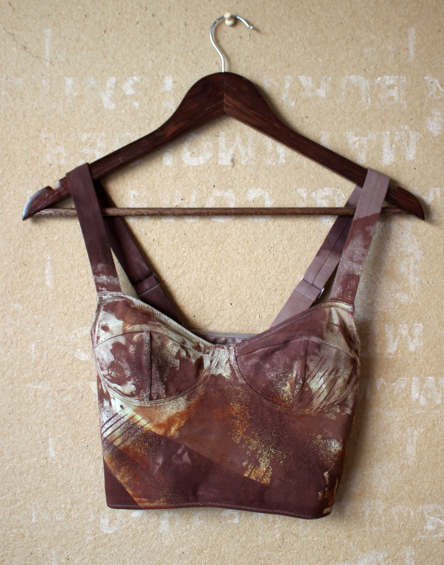 Small- OXIDATE- Rusty- Cotton Corset Bustier Pull over Tank Top- 90% Organic Cotton, 10% Elastane - 4 way stretch- OOAK