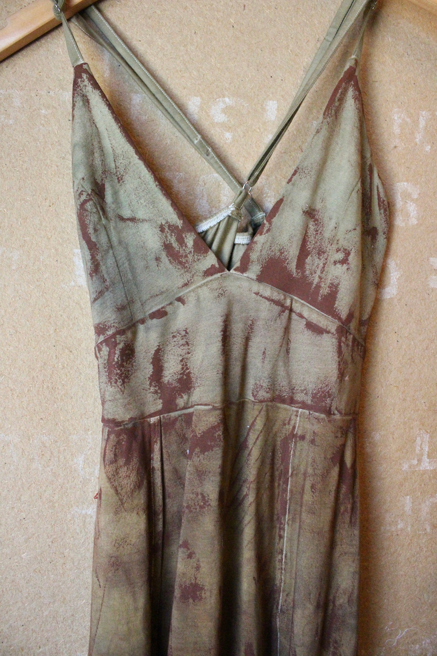 Small - OXIDATE Slit Dress 2- Made from Bamboo/Cotton/Spandex - Short length (dress for 5.5ft and shorter ) Hand painted - hand dyed & heat set (Copy)