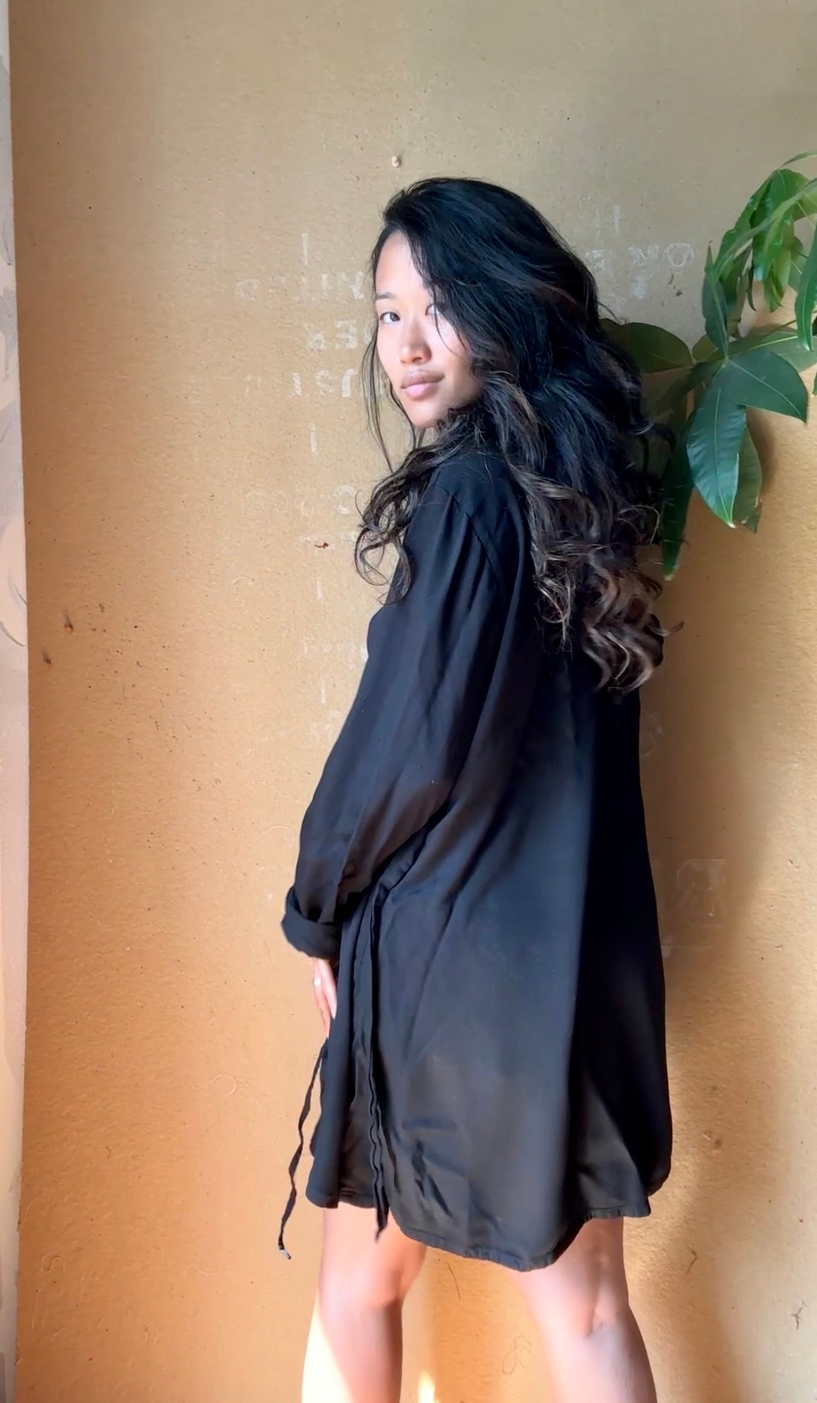 Made To Order 3/4 Weeks - BLACK Wrap Top/Cover Up - Zhinh basics -Organic Lotus/Aloe or Banana cotton Fabric  S/M-M/L- Made to Order-Choose your Plant Medicine Fabric