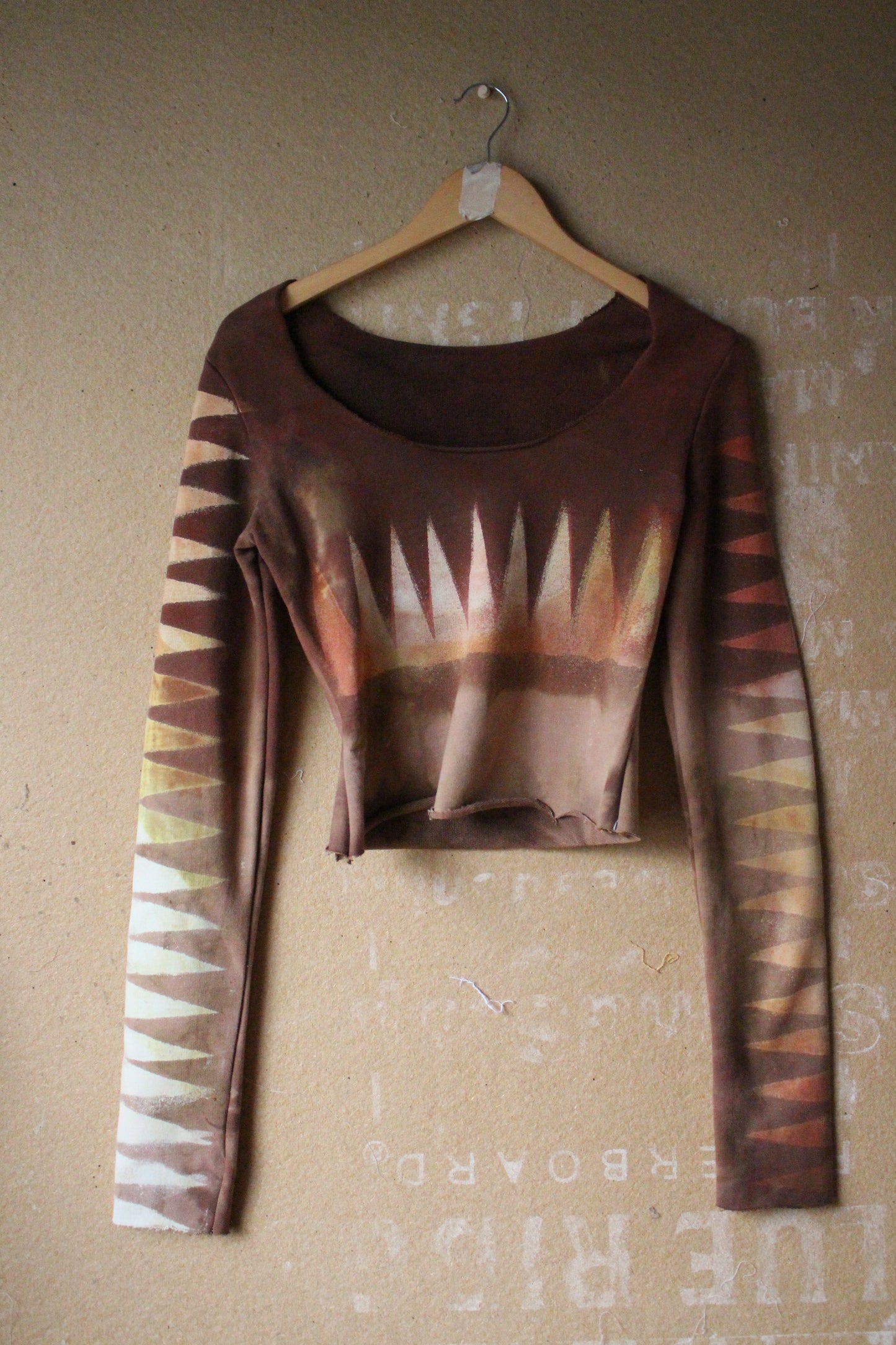 XS/S - Mountainous Long Sleeve Top - 100% Smooth soft thick heavy weight Cotton French terry - Deadstock