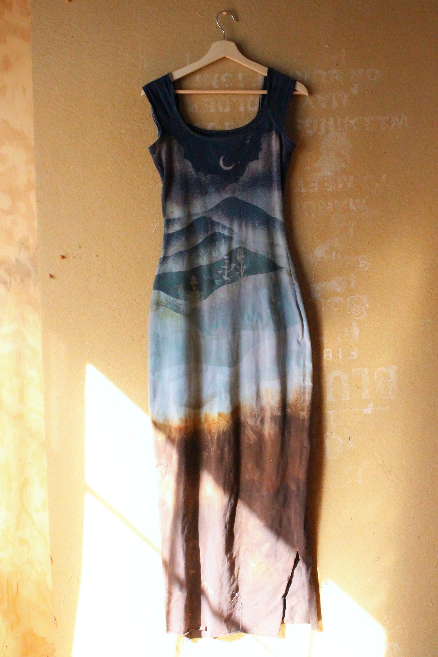 Small/Medium - Midnight on the Mountain- Maxi Basket Dress