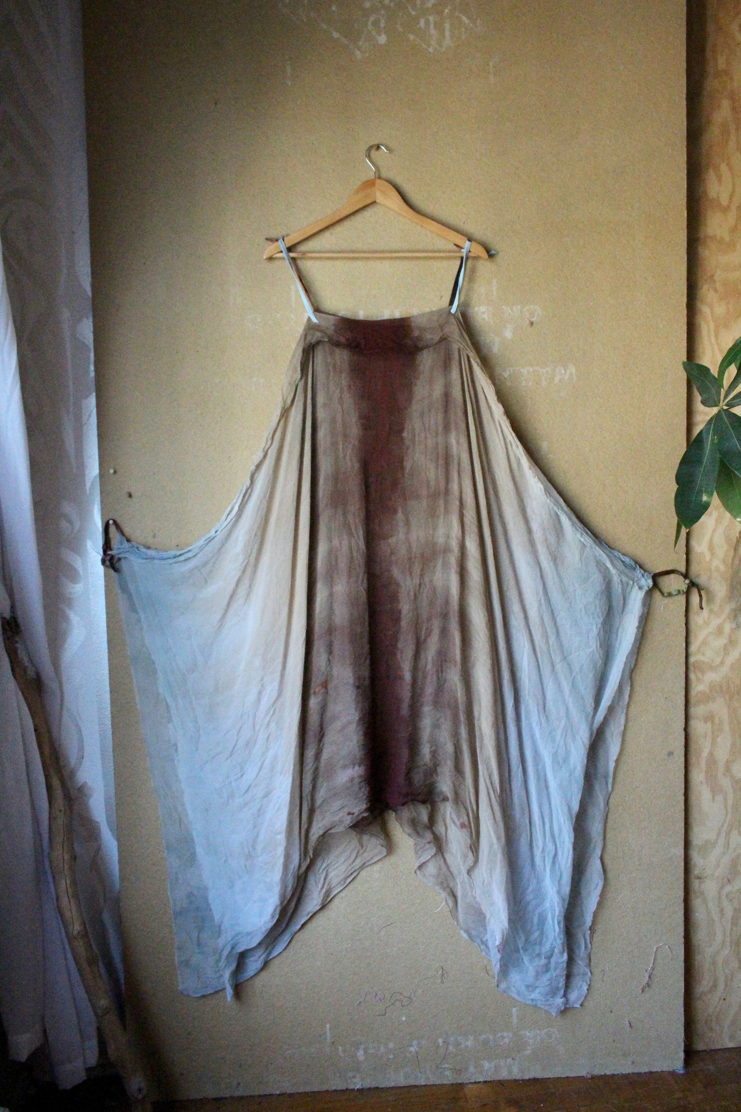 Free size - Aura EXPANSE 100% Dead stock Silk Chiffon Cover up translucent dress - Adjustable straps- Finger straps for wings