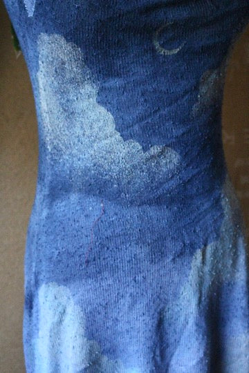 Small - New Blue SKies Dress - MINI Dress - Recommend for 5.4ft and under - Deadstock Fabric - 100% knitted Cotton
