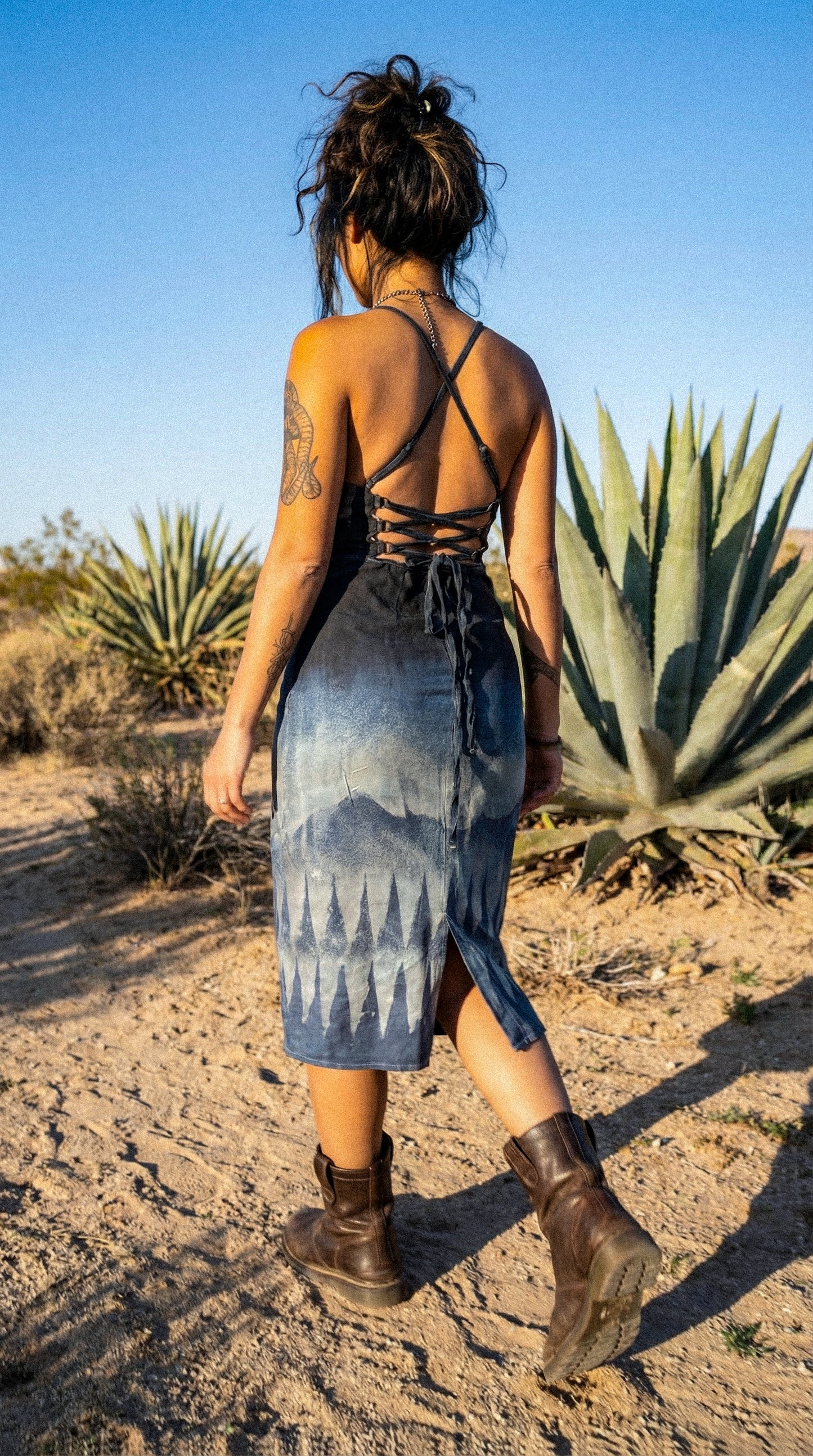 Small- Midnight Currents - OOAK- Upcycled - Regenera-zhinh-Stretchy- 50% Linen 48%Rayon 2 % Spndx