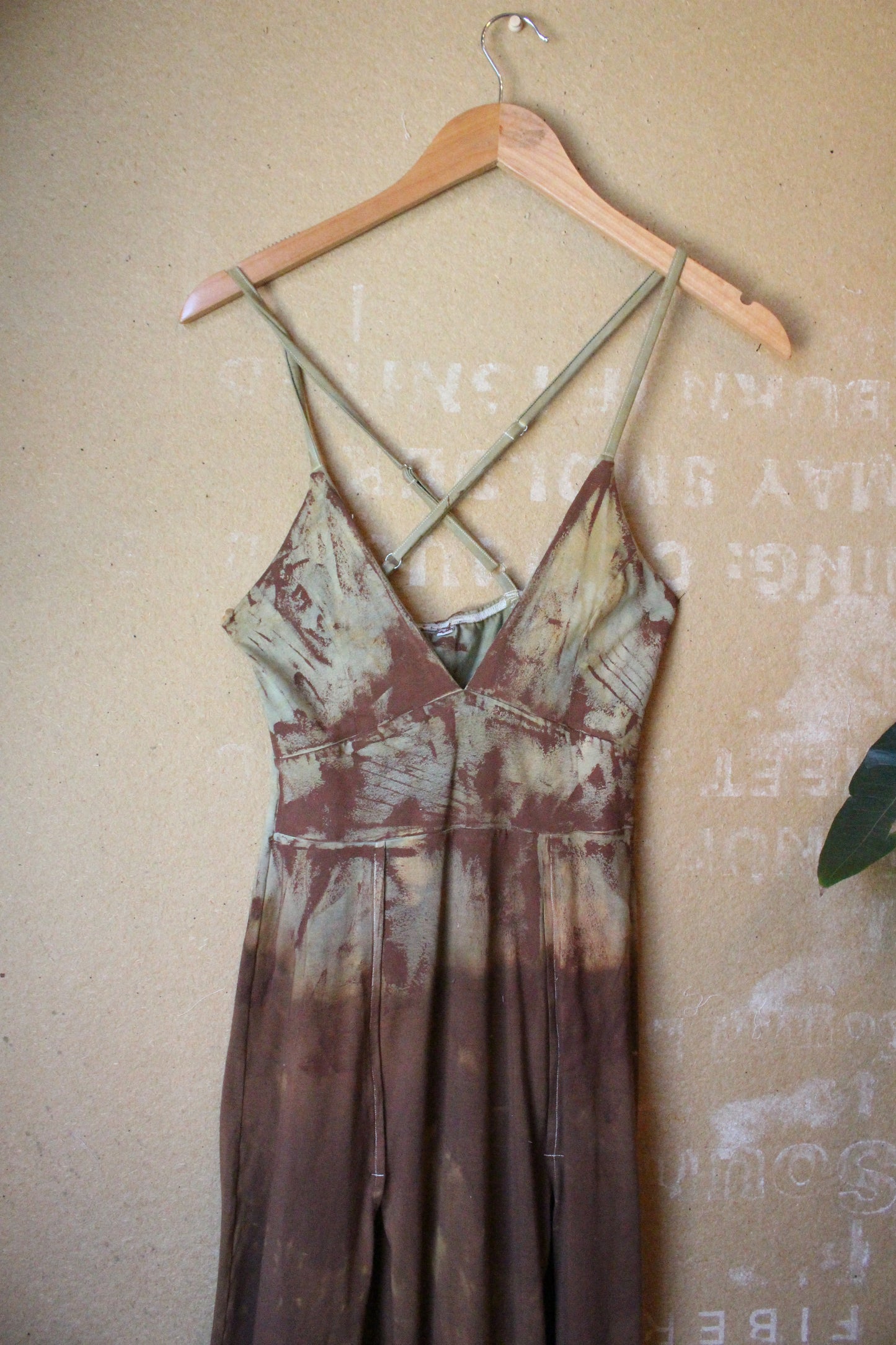 Small- OXIDATE Slit Dress 3- Made from Bamboo/Cotton/Spandex - Short length (dress for 5.5ft and shorter ) Hand painted - hand dyed & heat set