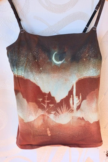 Small- Moon Glow Over the CanyonCami Tank Top - 91% organic cotton and 9% elastane