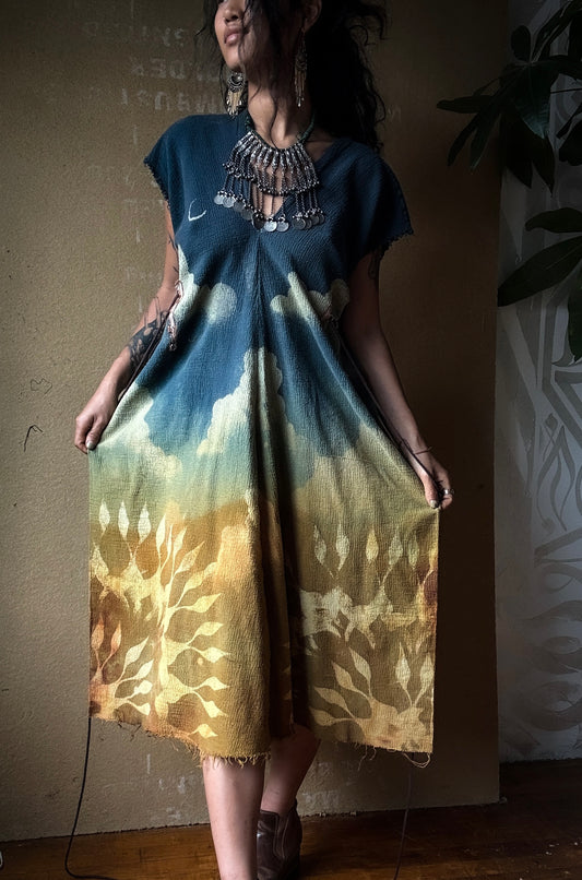 MTO -The Grand Risings Henka Dress - 100% Cotton (deadstock fabric) - One size fits s/m/L - Transformable dress tie backs