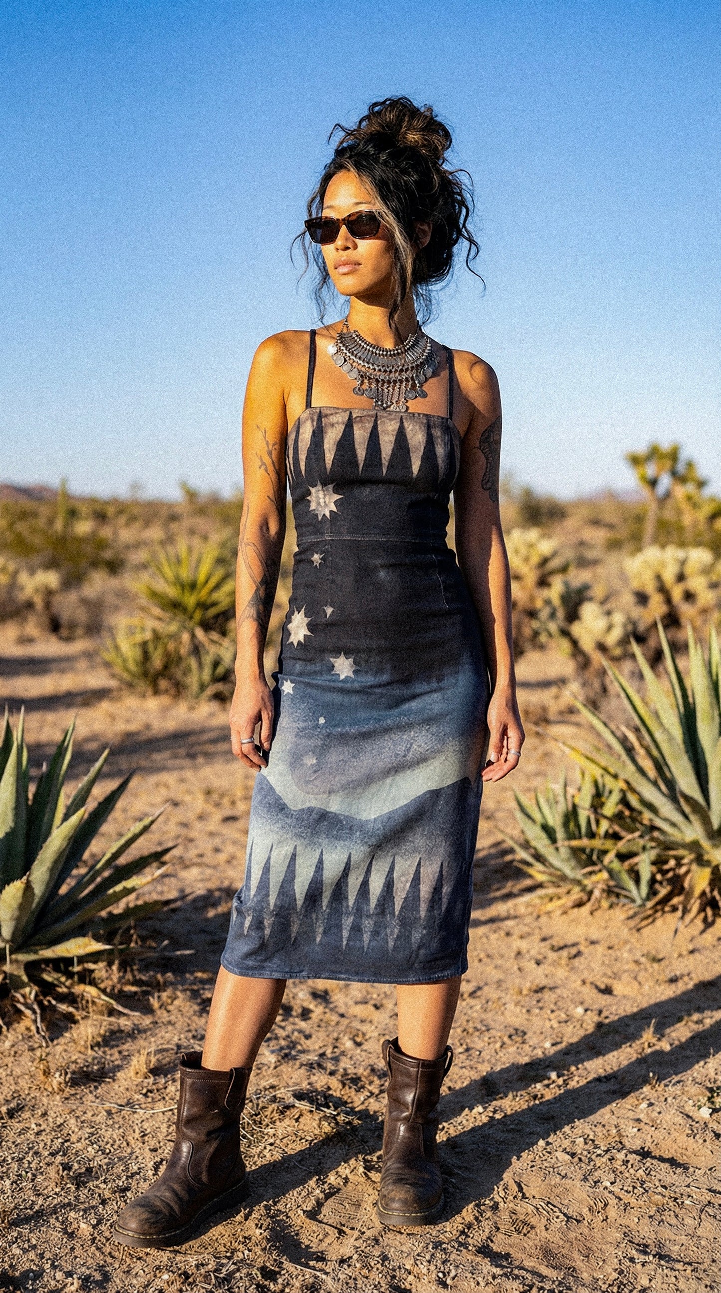 Small- Midnight Currents - OOAK- Upcycled - Regenera-zhinh-Stretchy- 50% Linen 48%Rayon 2 % Spndx