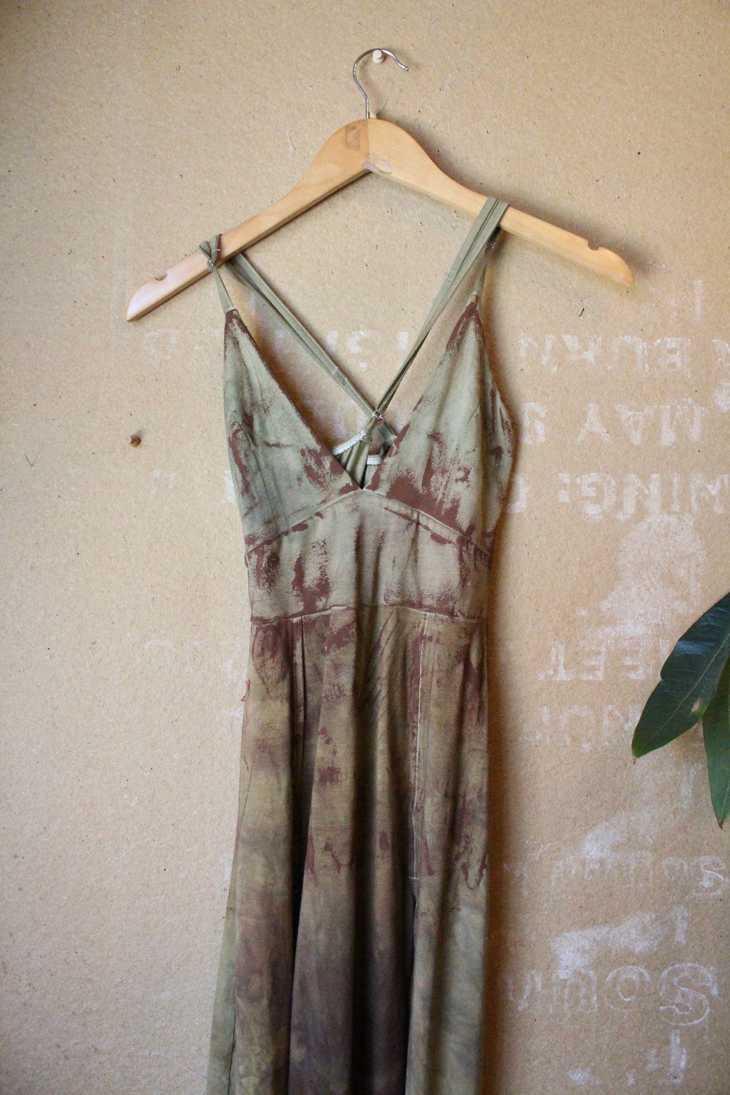 Small - OXIDATE Slit Dress 2- Made from Bamboo/Cotton/Spandex - Short length (dress for 5.5ft and shorter ) Hand painted - hand dyed & heat set (Copy)