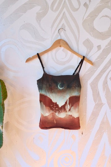 Small- Moon Glow Over the CanyonCami Tank Top - 91% organic cotton and 9% elastane