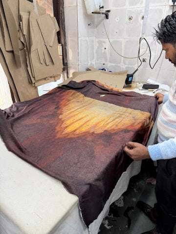 1 PRE-ORDER Slot - OXIDATION Of the World - Kimono Wrap top - Rusty Sign in Thailand - Milky Lotus Waste Fabric- XS/S  S/M.  M/L