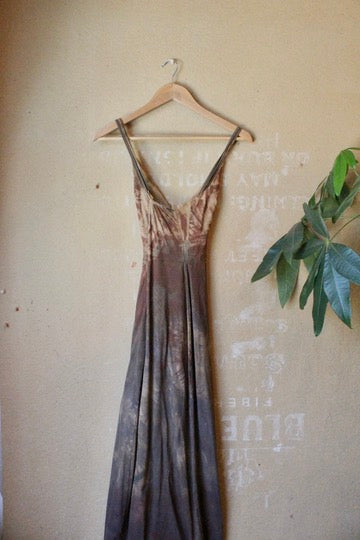 Large- OXIDATE Slit Dress 5- Made from Bamboo/Cotton/Spandex - Short length (dress for 5.5ft and shorter ) Hand painted - hand dyed & heat set