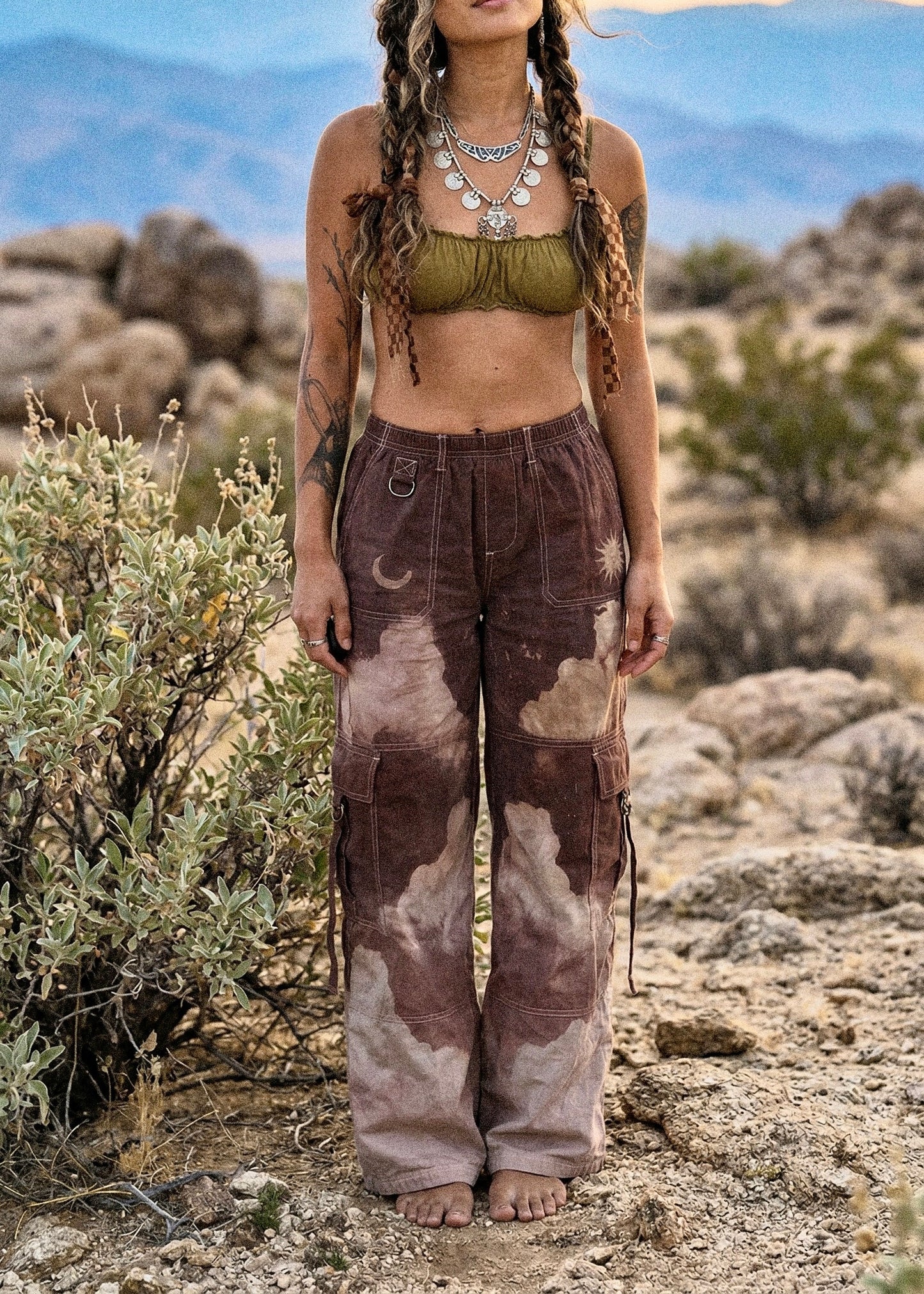 "The See you To- Mauve - O" Cloud Cargo Panta - 100%Cotton -Limited Series-  Upcycled Pants - Regenera-zhinh