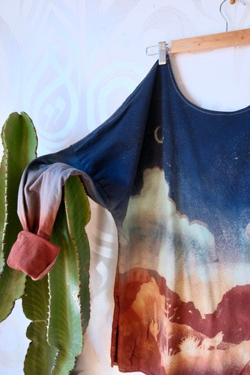 Medium - Canyon Sun Set Hike - Slouchy Long Sleeve Top -  100% Organic Cotton - BUttery Soft