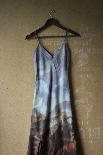 Fits XS-Small - Unique Hem Slit Linen Dress - 100% Linen Dress Upcycled