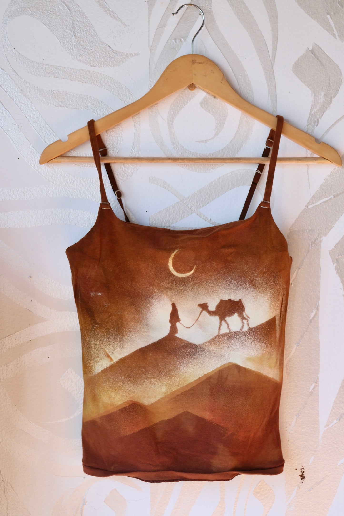 Large- Sahara Desert Journey-Cami Tank Top - 91% organic cotton and 9% elastane