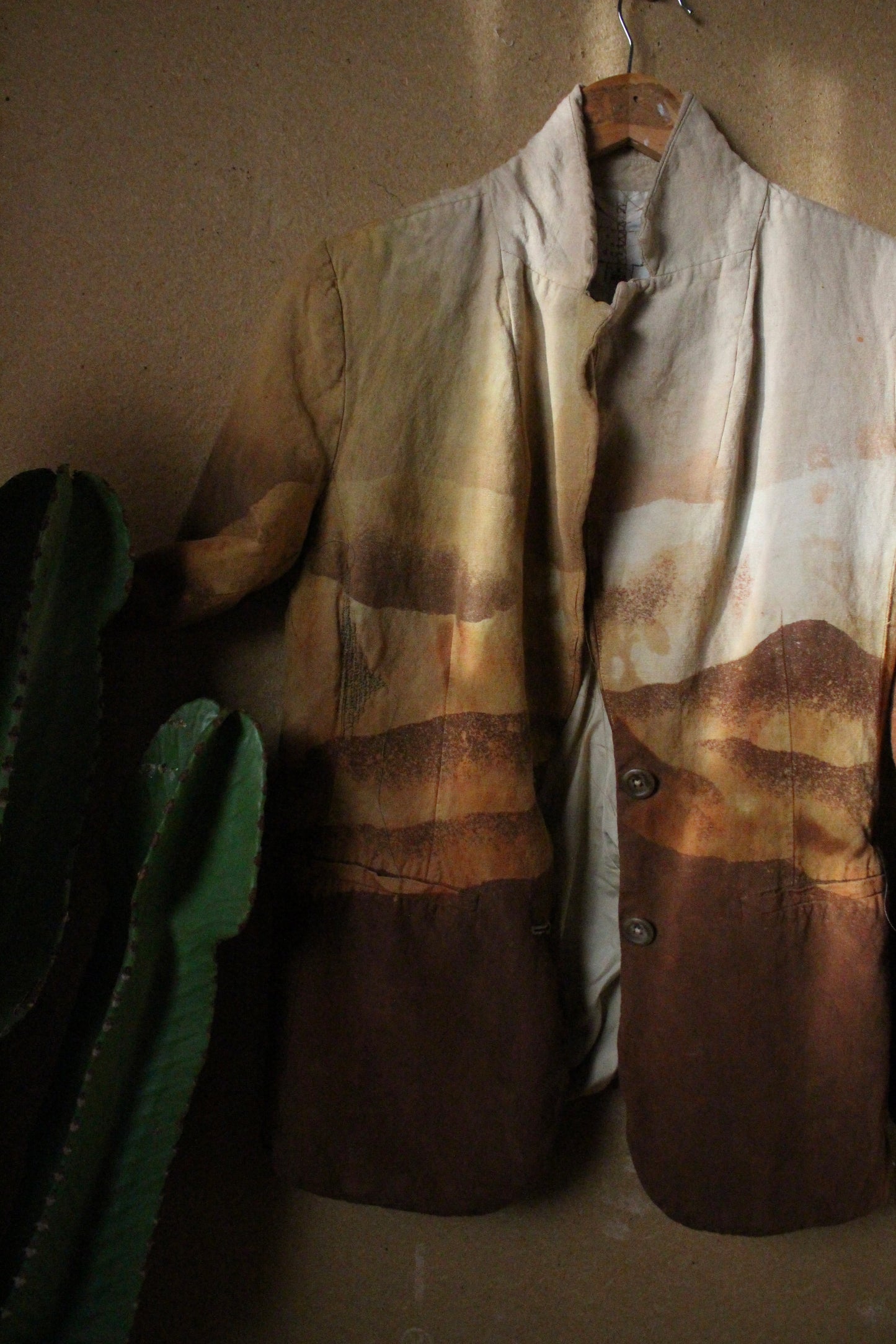 Sahara Blazer - Linen - Artist Business Proffessional Upcycled Blazer - Stitch Details