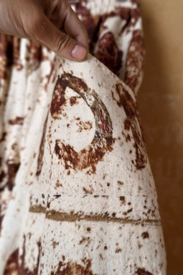 Rusty Hindi Sign - Parachute Pants -RTS- OXIDATION OF THE WORLD Collection - 100% Organic Rain fed Kala Cotton - Hand loomed