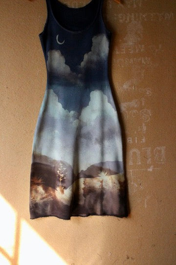 Small- New Day Delight Tank Dress- 100% Organic French terry Cotton - Deadstock Fabric - Regenera-zhinh