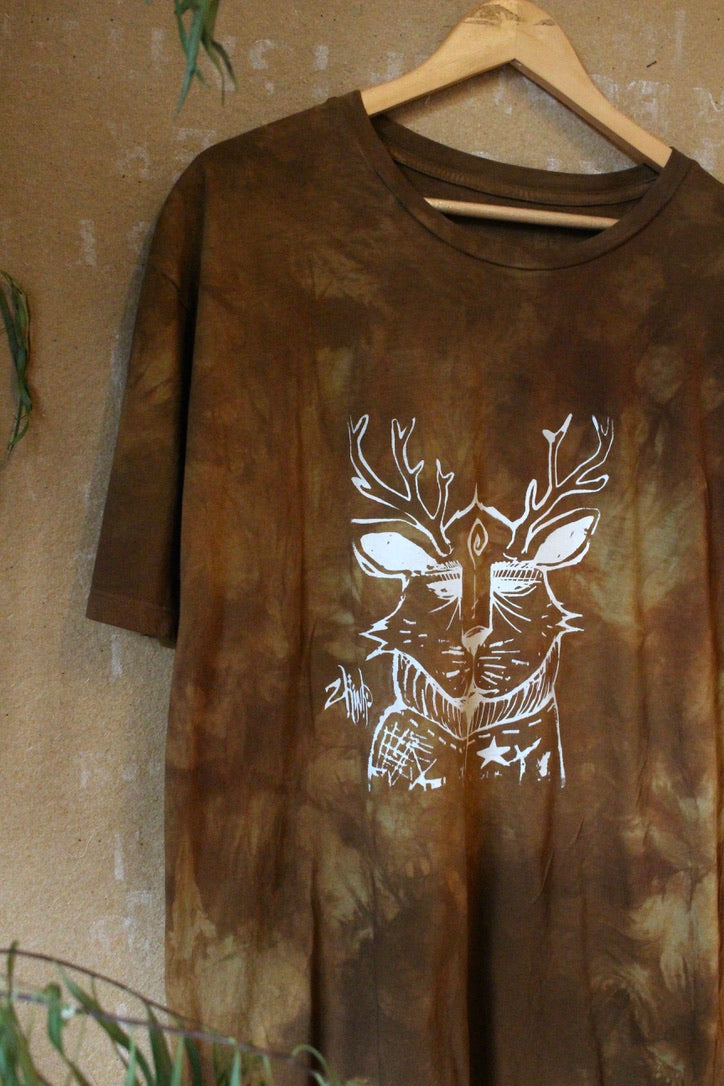 XL ROGER T-SHIRT - Unisex T-shirt - OOAK Dye hand dye - Screen Printed - 100% Cotton