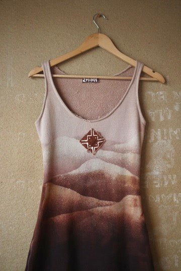 Small Mini Dress - Mauve Serenity Landscape mini Dress - OOAK - Soft 100% french terry -light-medium weight- THIS IS A SUPER MINI DRESS ( oversized top ) ahahha