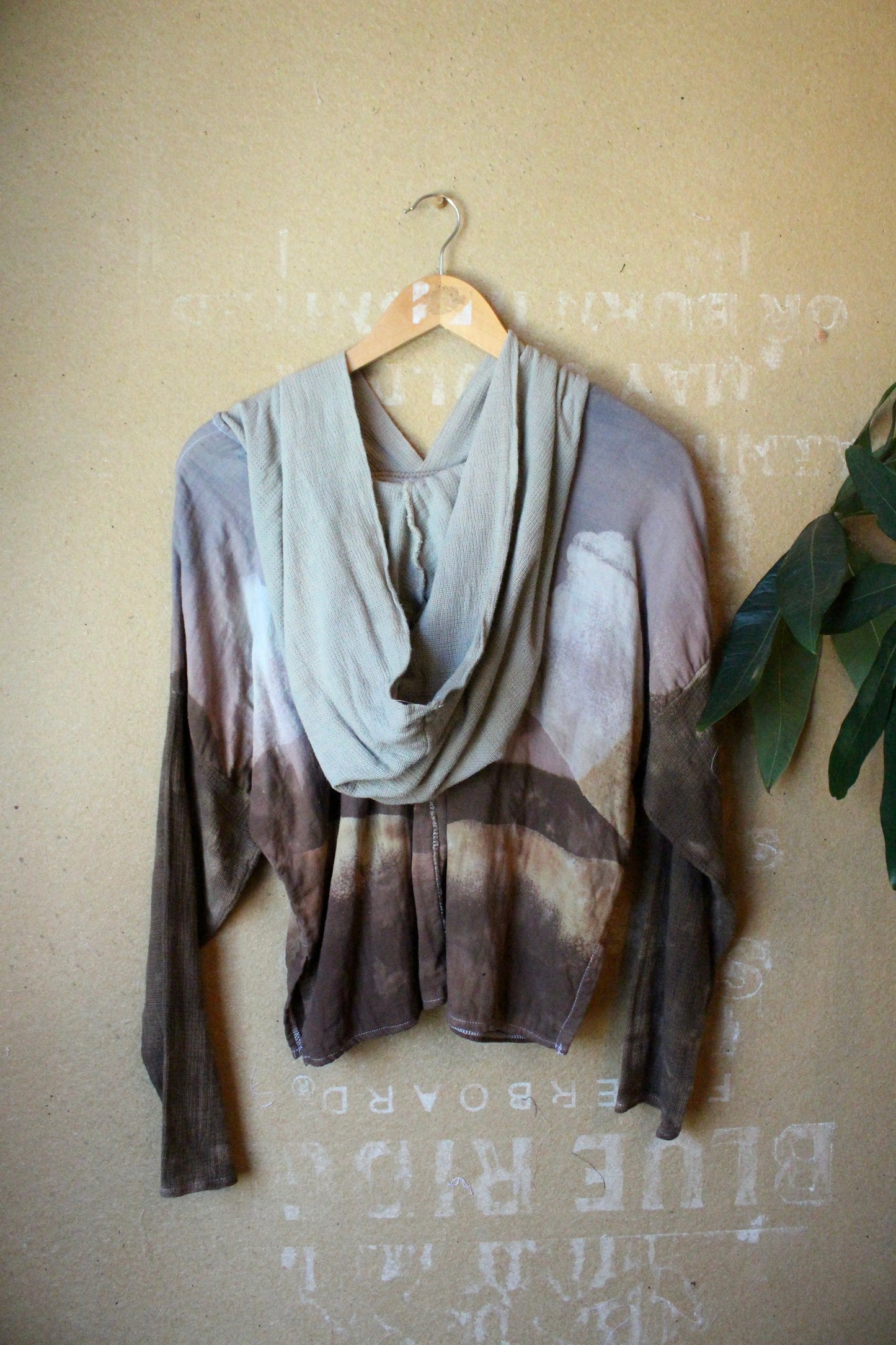 OOAK Small Hoodie Cover up Sweat shirt - Oversized hoodie 100% triple heavy thick weight cotton gauze with 100% open woven cotton