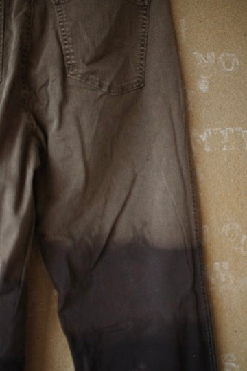 Size 8-10  - Serpent Bones Pants Upcycled - 29x30 - screen printed -hand dyed -98% Cotton 2% Spandex