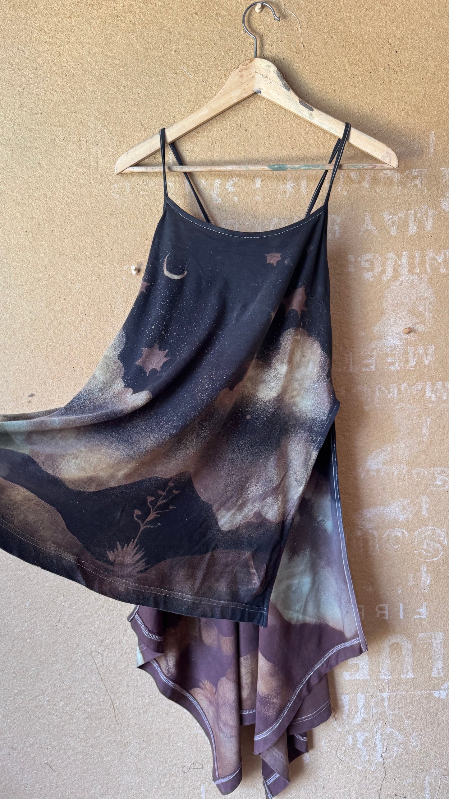 Full of Wonder SET (Fits - small and medium) Top and wide legged Pants - Adjustable Top straps - long tail fountain back - OOAK- One of one design- 100% Organic Cotton(has stretch to it and generous stretch waist pants ) soft