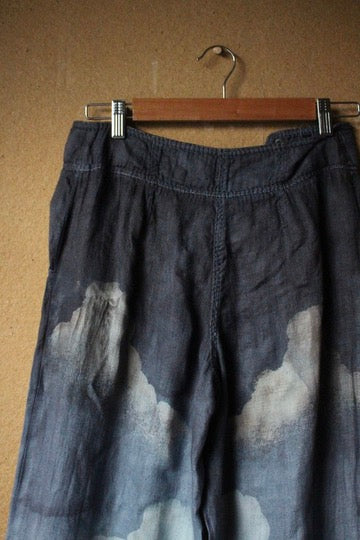 Size 4 (S/M) - Blue Skies Pants - Long- Unique Button Style - upcycled