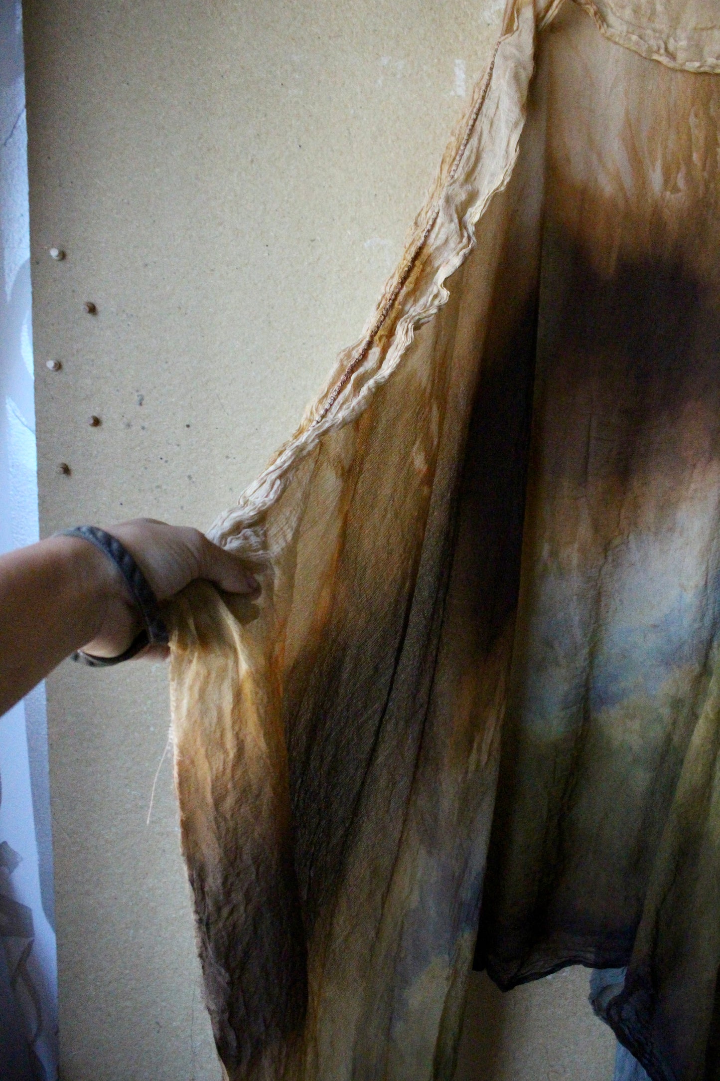 Free Size - Expanse Cover up Dress- 100% Dead stock Silk Chiffon - Hand dyed - Adjustable straps- winged-