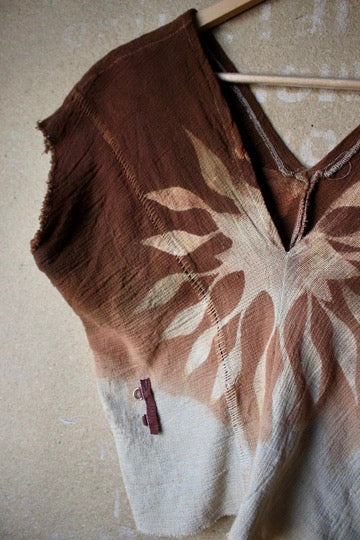 Solar Henka Top 1 - 100% Open weave novelty Cotton - (deadstock fabric) - slightly marked down for back dye mark