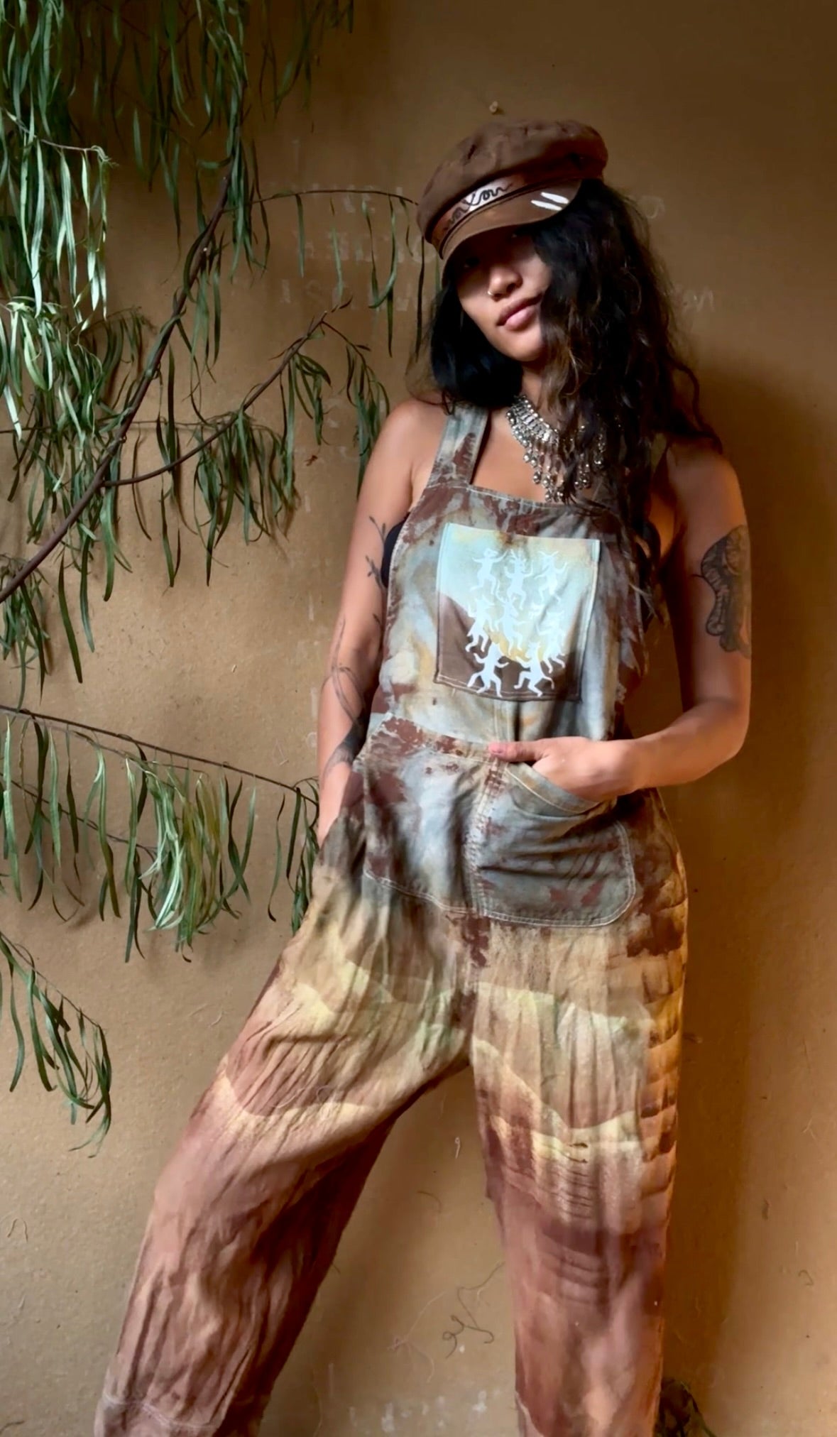 XS- OOAK - Celebration of Life - OXIDATE Marsupial Jumpsuit-(short length for 5.5ft and shorter) - 100%Cotton- Draw string waist