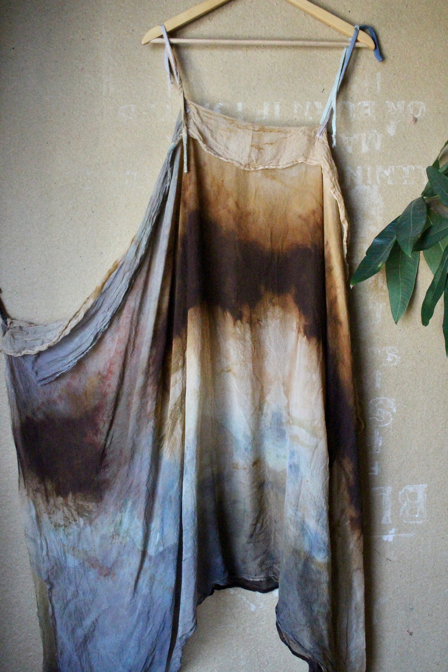 Free Size - Expanse Cover up Dress- 100% Dead stock Silk Chiffon - Hand dyed - Adjustable straps- winged-