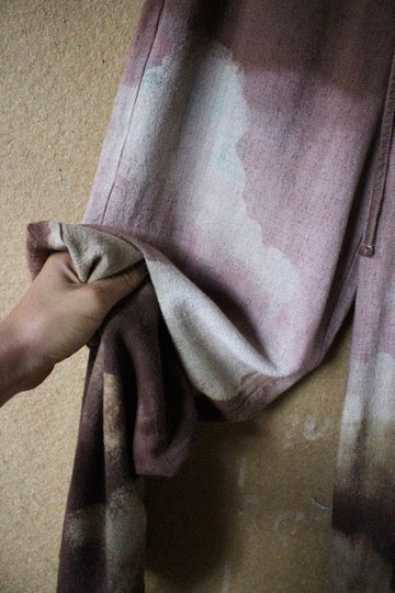 Small- Tall -Long- Deep Mauve Skies - Linen - Stretchy Waistband