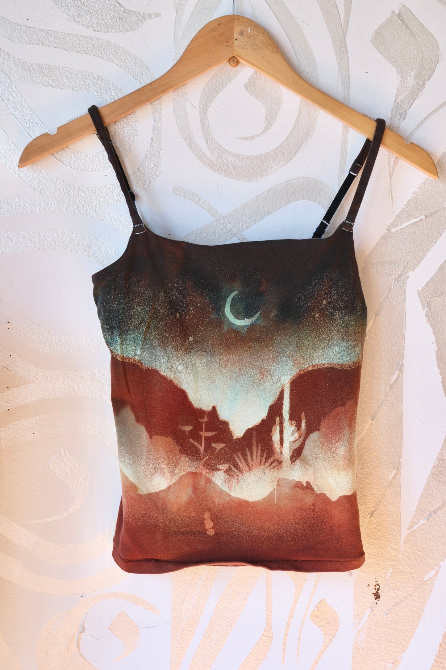 Small- Moon Glow Over the CanyonCami Tank Top - 91% organic cotton and 9% elastane