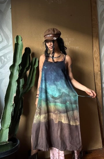 Small/Medium - Midnight Hike - The Zhinh DAI  Tunic tie Dress 100% Cotton