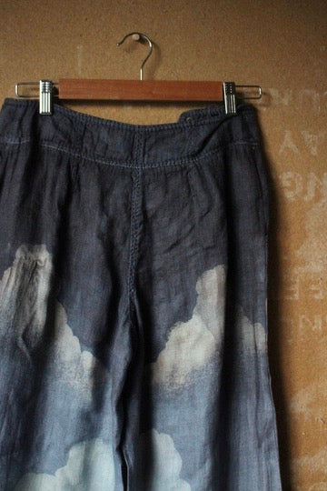 Size 4 (S/M) - Blue Skies Pants - Long- Unique Button Style - upcycled