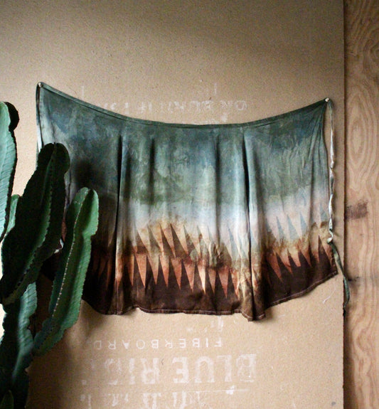 XS/Small/Medium - Mountainous Wrap Skirt - Semi Mini - Orange Peel Waste "Silk"