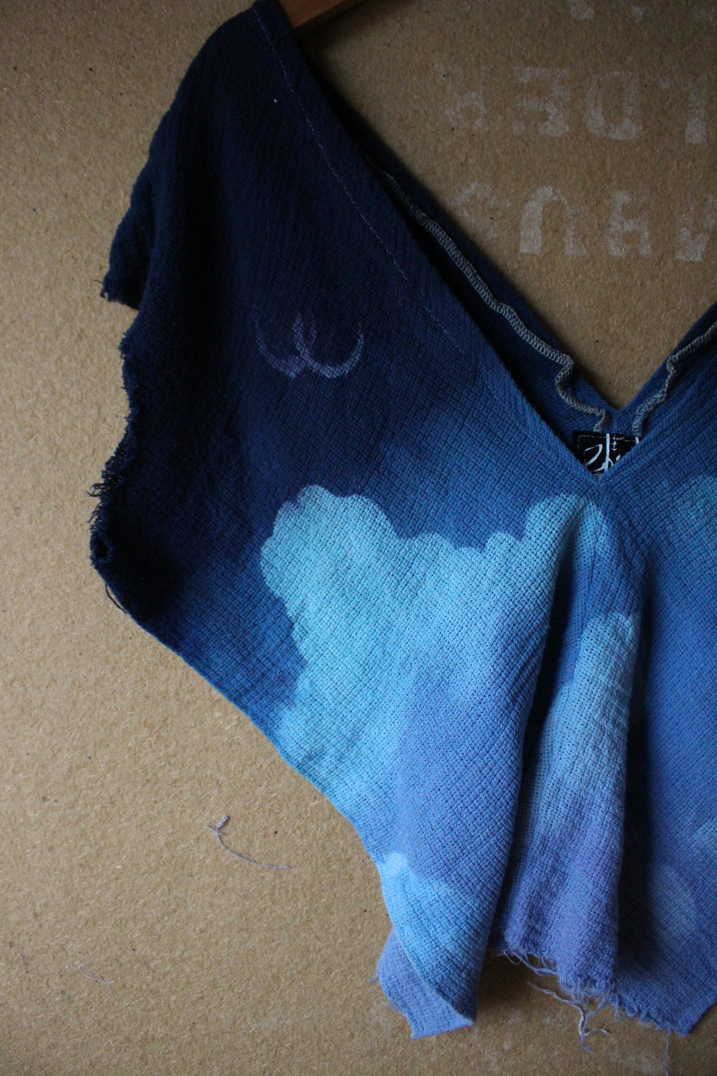 XS/Small - Midnight Blue Skies - Henka Top  - 100% Open Weave Cotton - Deaadstock - regenerazhinh