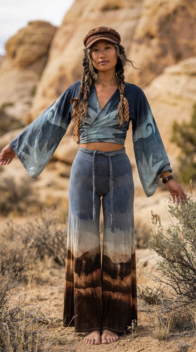 RESERVED -  XS/Small - High Desert Wide legged Pants - Liquidy flow - Modal/Spdnx - Upcycled