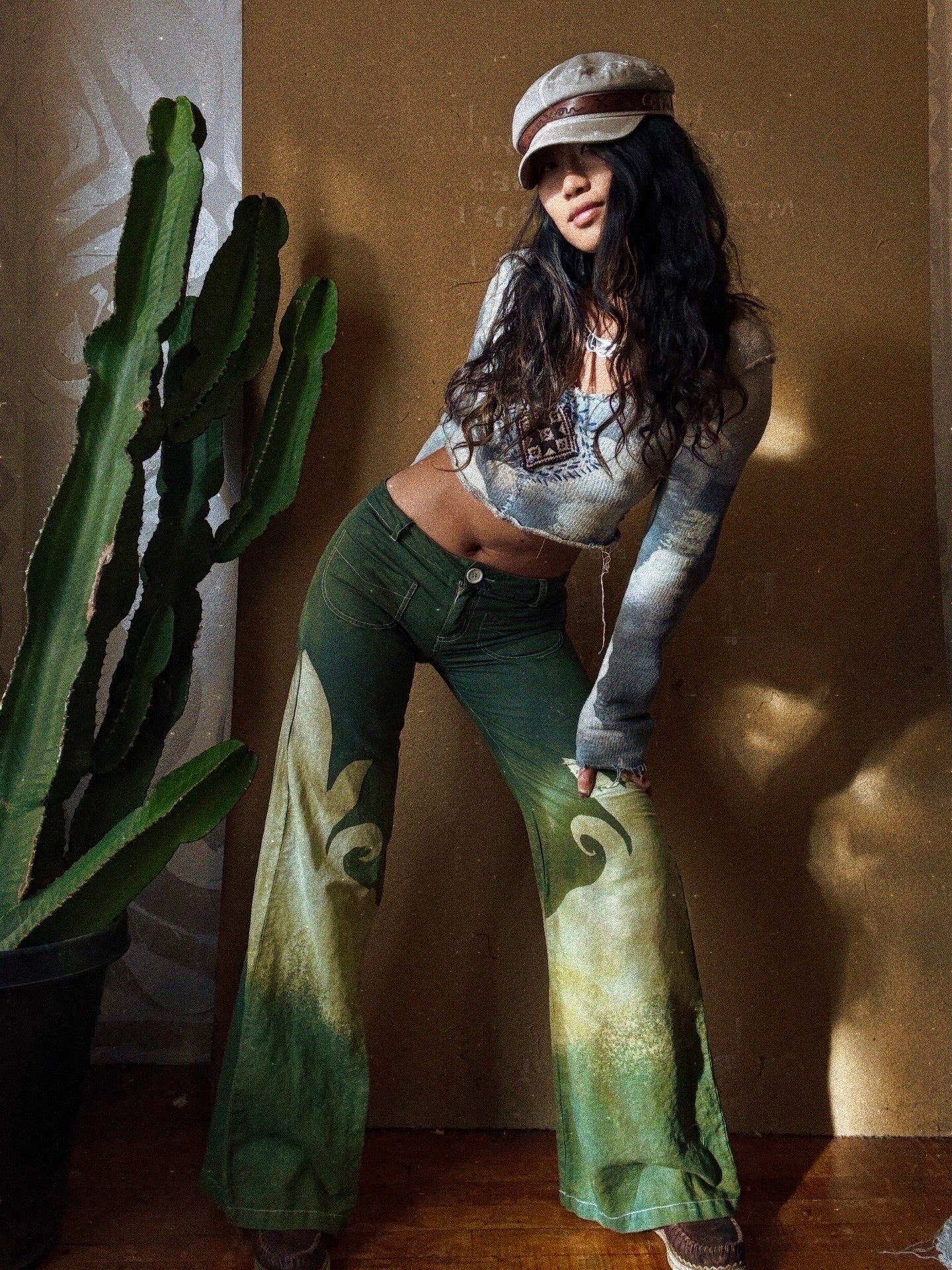 XS/ Small - Emerald Shapes of my Soul - - 100% Linen