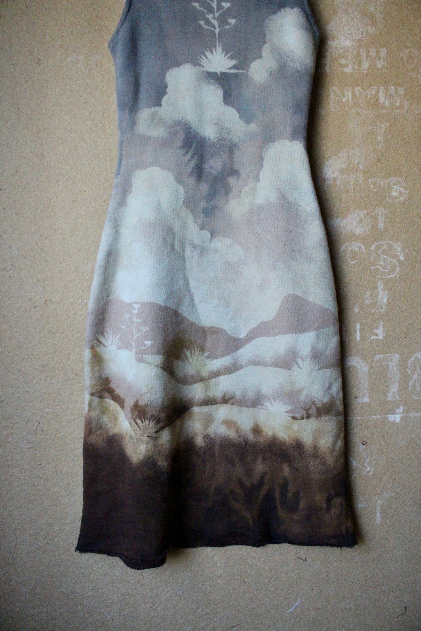 Fits Small/Medium -High Desert soothe -Tank Dress - super soft 100%cotton french terry - dead stock fabric
