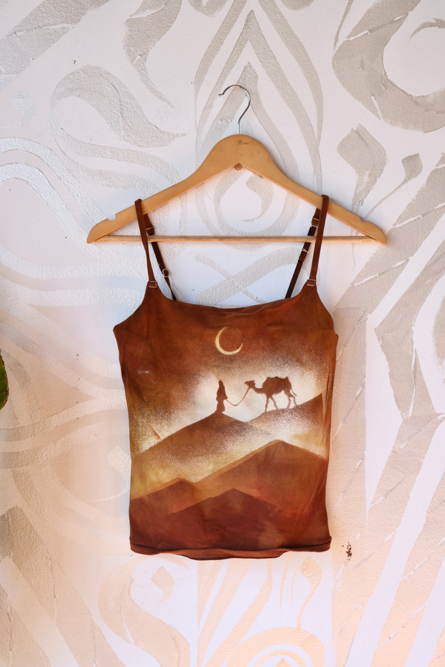 Large- Sahara Desert Journey-Cami Tank Top - 91% organic cotton and 9% elastane